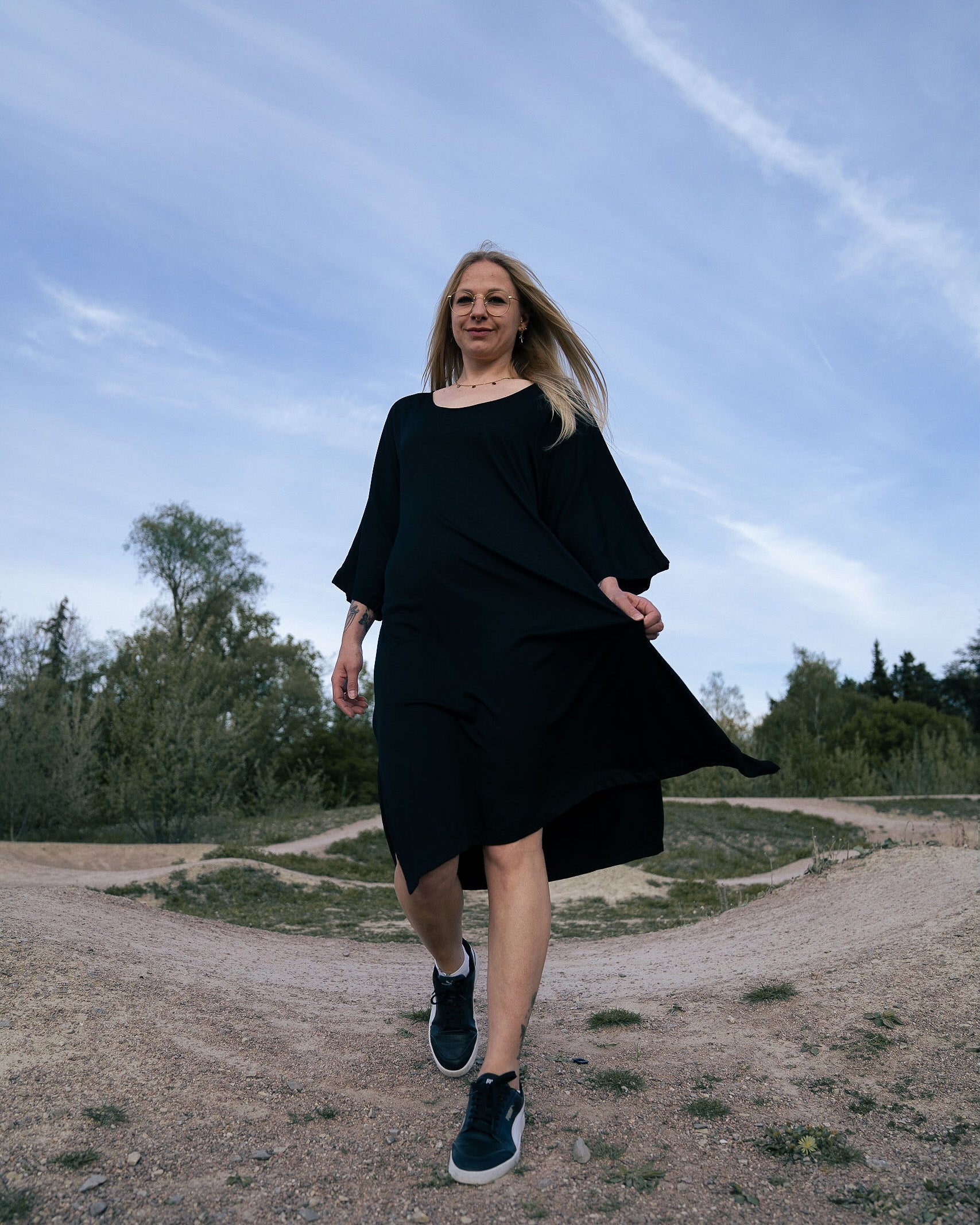 Trapezkleid Tilda aus Viskose LENZING™ ECOVERO™ schwarz