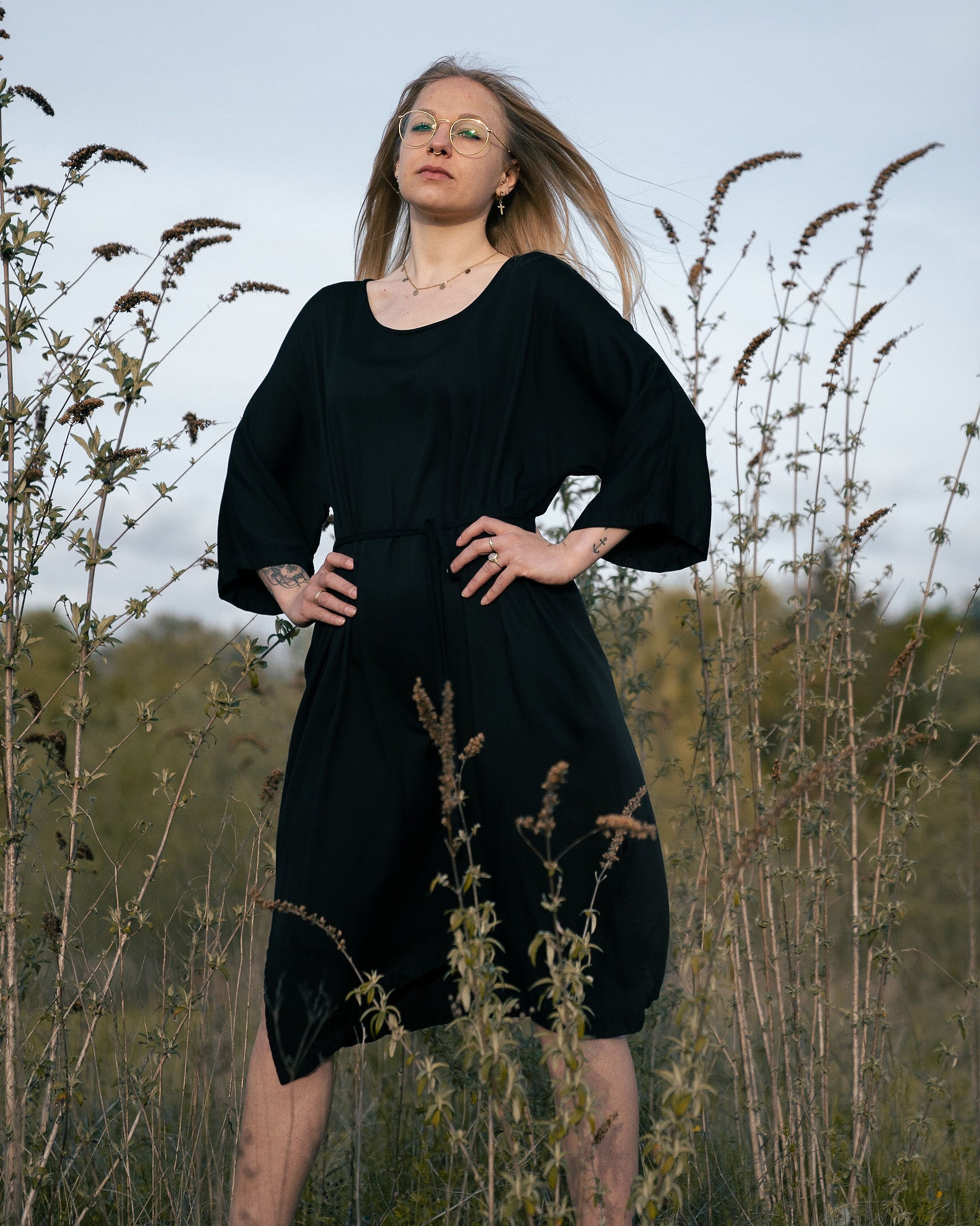 Trapezkleid Tilda aus Viskose LENZING™ ECOVERO™ schwarz